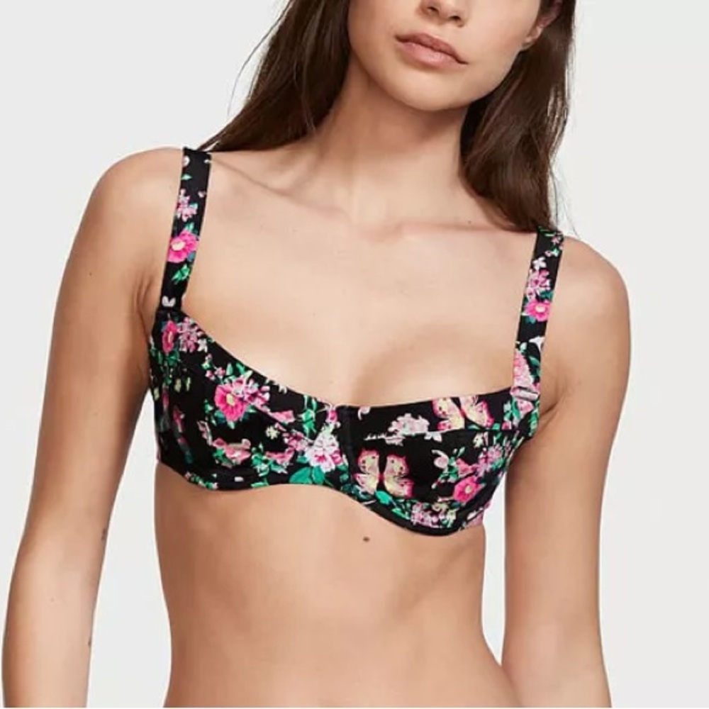 NWT Victoria’s Secret essential wicked butterfly floral hot pink wire adjustable